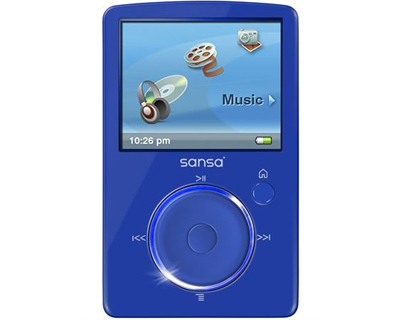 SanDisk Sansa Fuze 1.9" - Radio / leitor digital - flash 4 GB - WMA MP3 vídeo - Azul